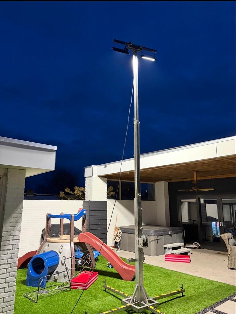 Telescoop mast 6 Meter bouwplaatsverlichting, Telecommunicatie, Antennes en Masten, Ophalen, Mast