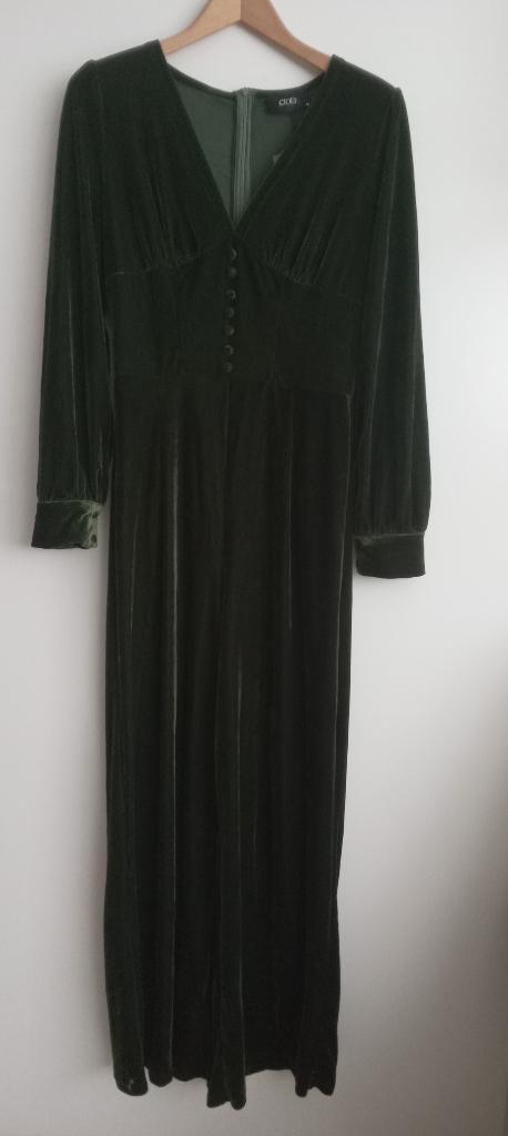 Cider groene fluweel tricot jumpsuit, maat M, nieuw, Kleding | Dames, Verzenden, Nieuw, Stichting Angel's Choice, Groen