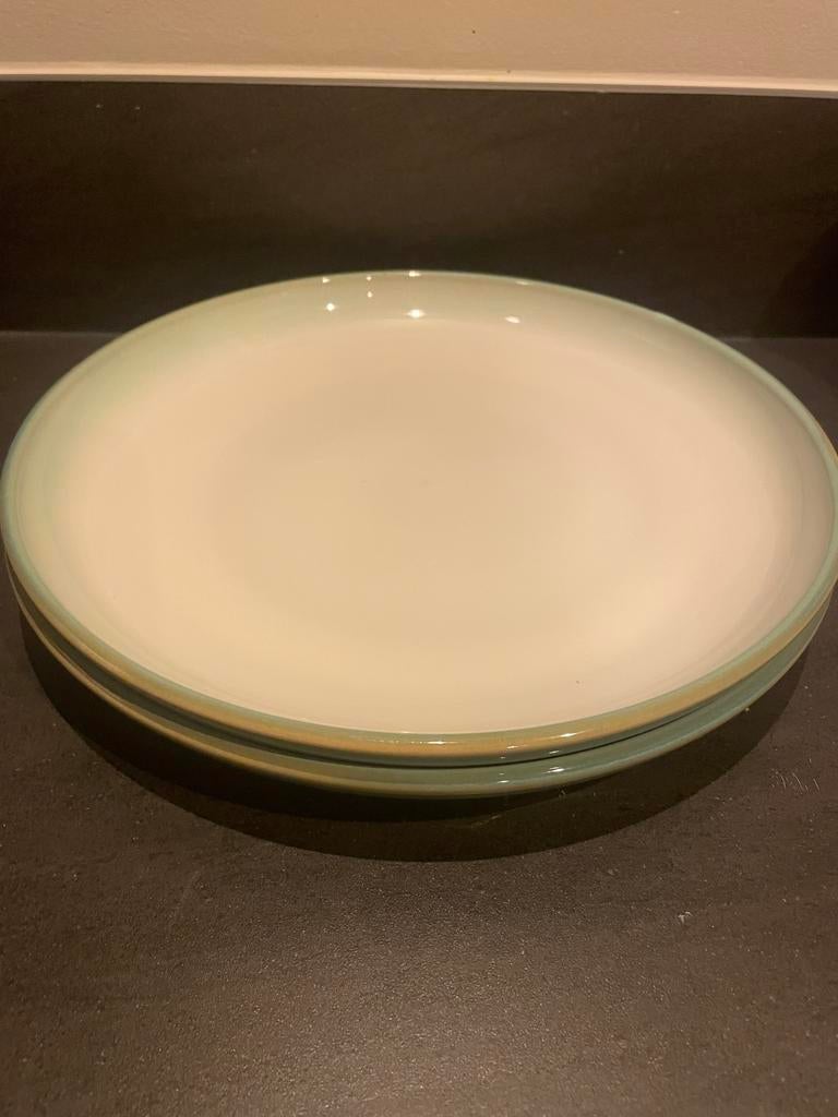 GEZOCHT: Grote Sango for Mimex eetborden groen/paars, Gebruikt, Keramiek, Ophalen of Verzenden, Bord(en)