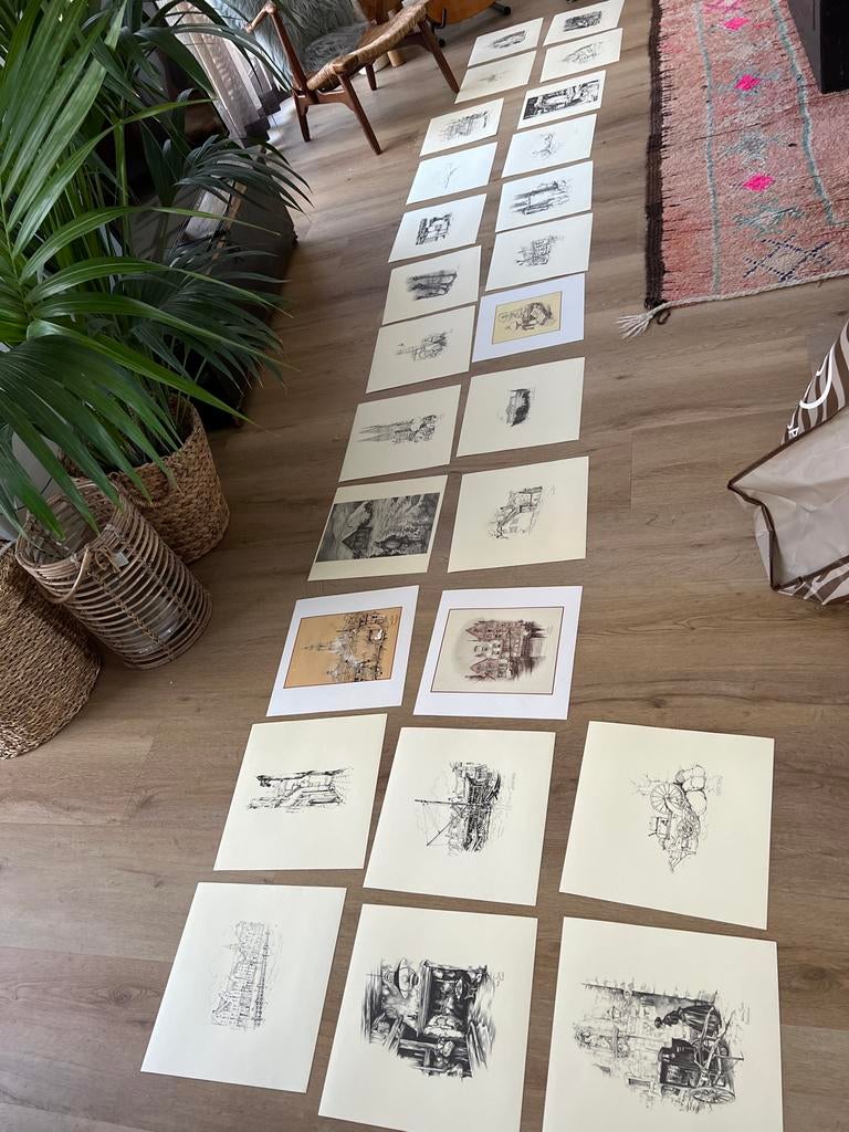 26 afdrukken van Anton Pieck - Diverse scènes, Antiek en Kunst, Kunst | Tekeningen en Foto's, Ophalen