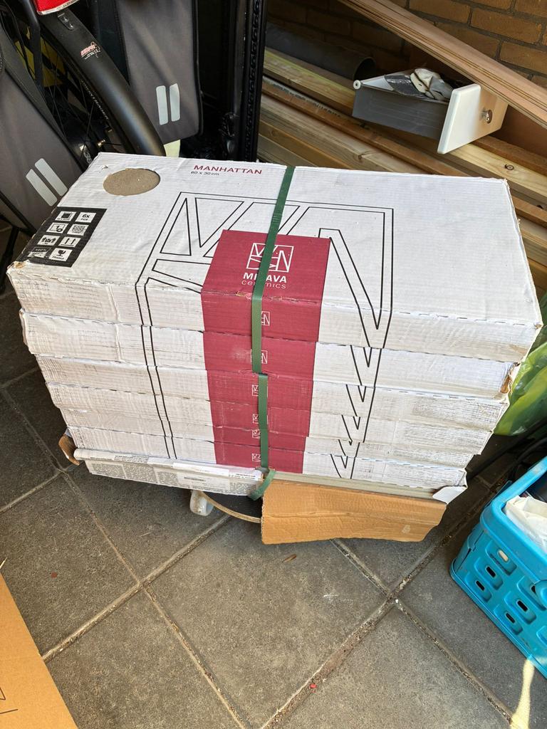 Manhattan taupe tegels 60x30 cm, 8,3m2, Doe-het-zelf en Verbouw, Tegels, Ophalen, 40 tot 60 cm, Keramiek, Nieuw