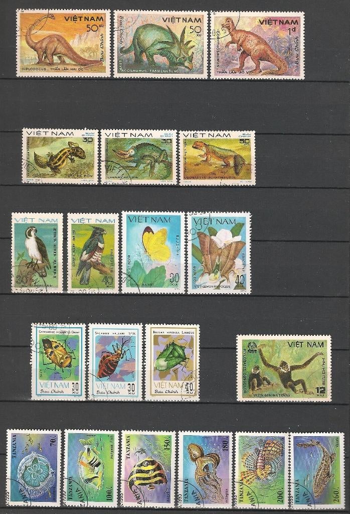 Vietnam 20 Dieren op postzegels O. ADV. no.113 IJ., Verzenden, Gestempeld, Zuidoost-Azië