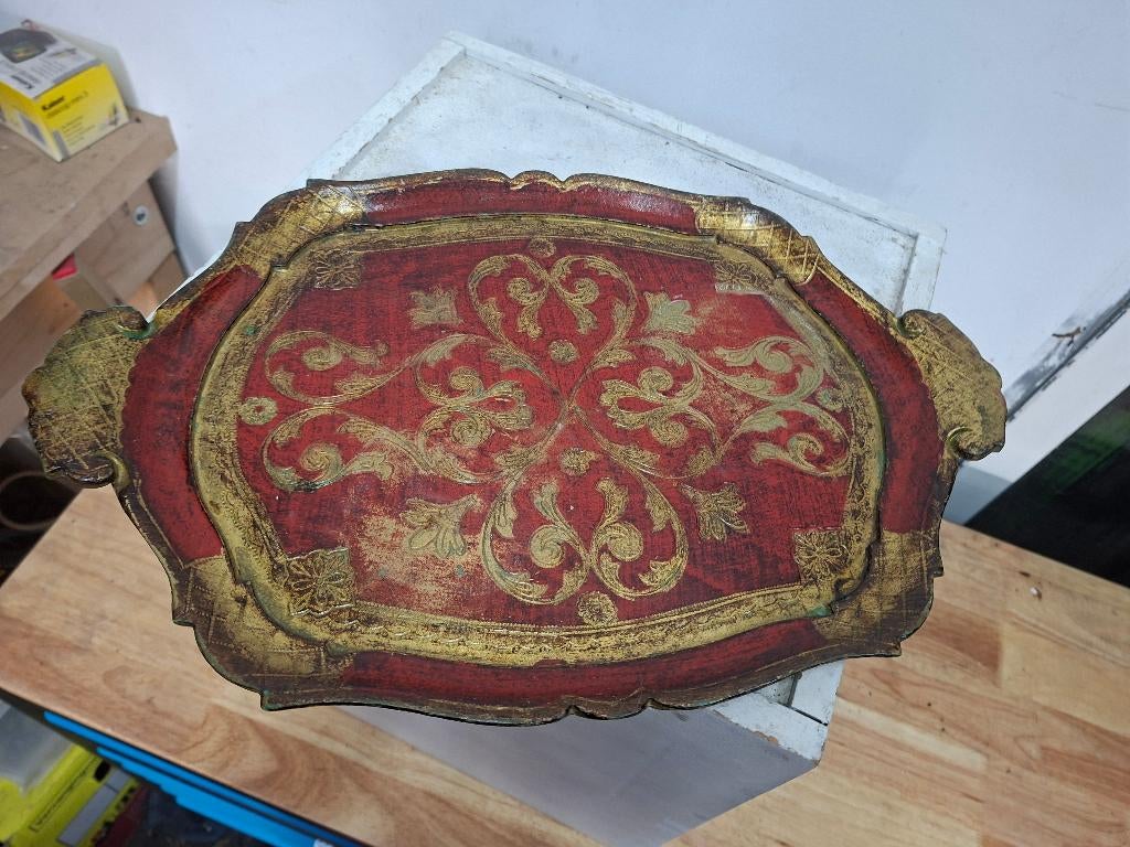 vintage houten dienblad made italy, Ophalen of Verzenden