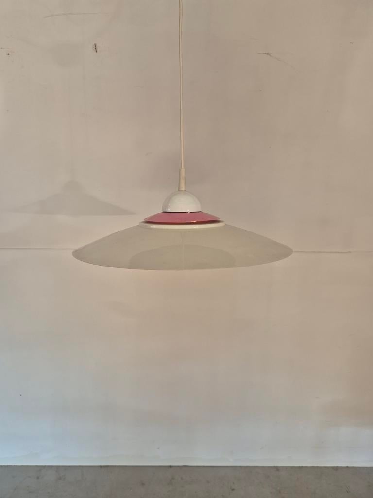 Vintage space age lamp wit roze ufo design, Huis en Inrichting, Lampen | Hanglampen, Onbekend, Ophalen of Verzenden, Onbekend