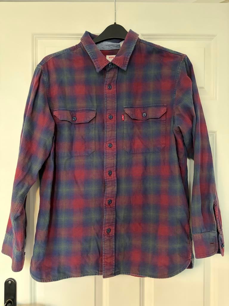 Levi's rood geruit overhemd - Maat M, Kleding | Heren, Overhemden, Ophalen of Verzenden, Zo goed als nieuw, Rood, Halswijdte 39/40 (M)