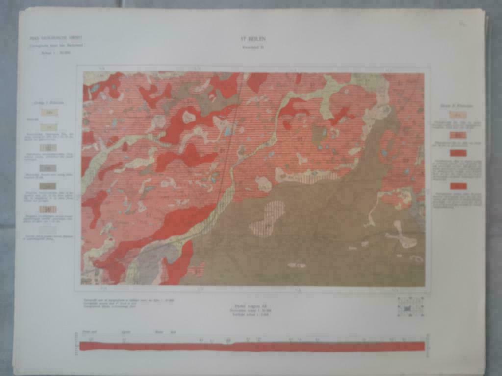 44 / Geologische kaart Beilen kwartblad III uit 1934, Boeken, Ophalen of Verzenden, 1800 tot 2000, Nederland, Landkaart