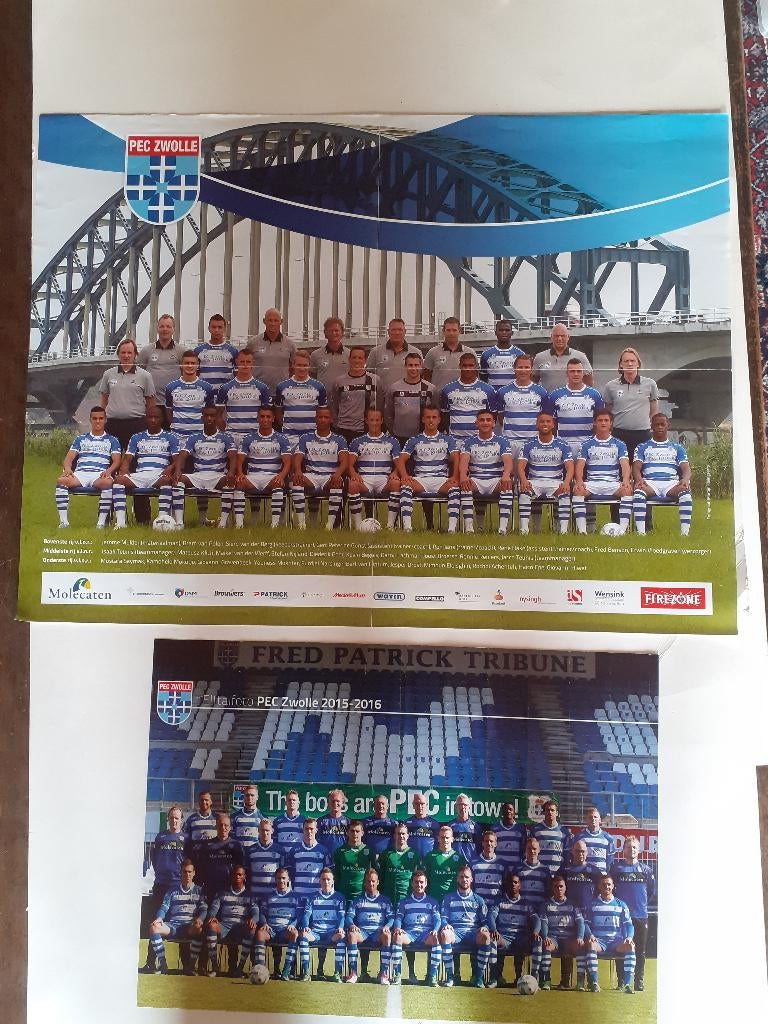 2 officiële ploegposters PEC Zwolle 2013-14 en 2015-16, Ophalen of Verzenden, Zo goed als nieuw, Overige binnenlandse clubs, Poster, Plaatje of Sticker