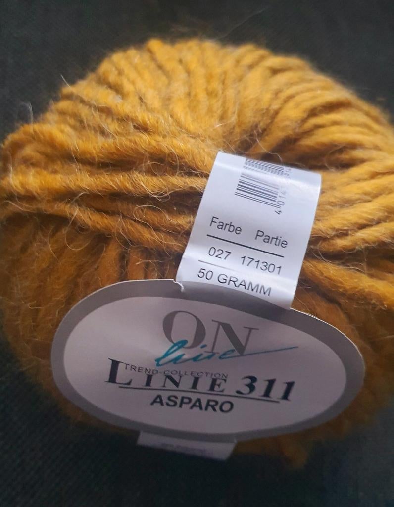 10x On Linie- te Asparo Mostert geel Alpaca Wol, Hobby en Vrije tijd, Ophalen of Verzenden, Nieuw, Breien of Haken, Wol of Garen