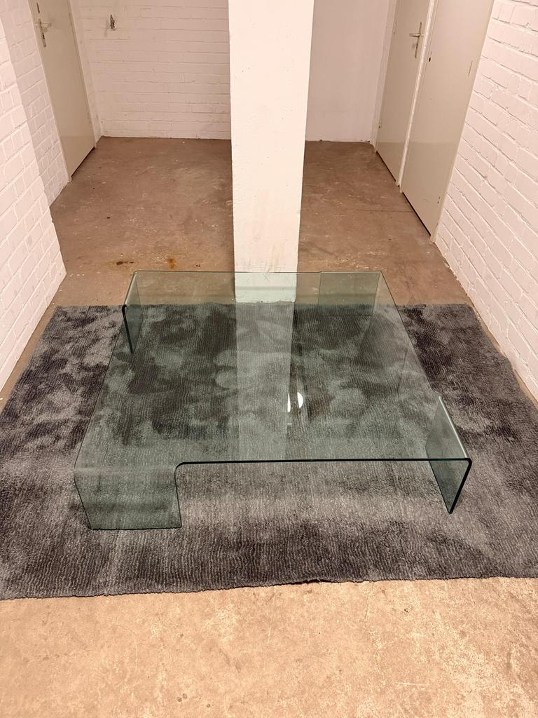 Fiam glazen design koffie tafel “Neutra”, Ophalen, 100 tot 150 cm, 50 tot 100 cm, Zo goed als nieuw