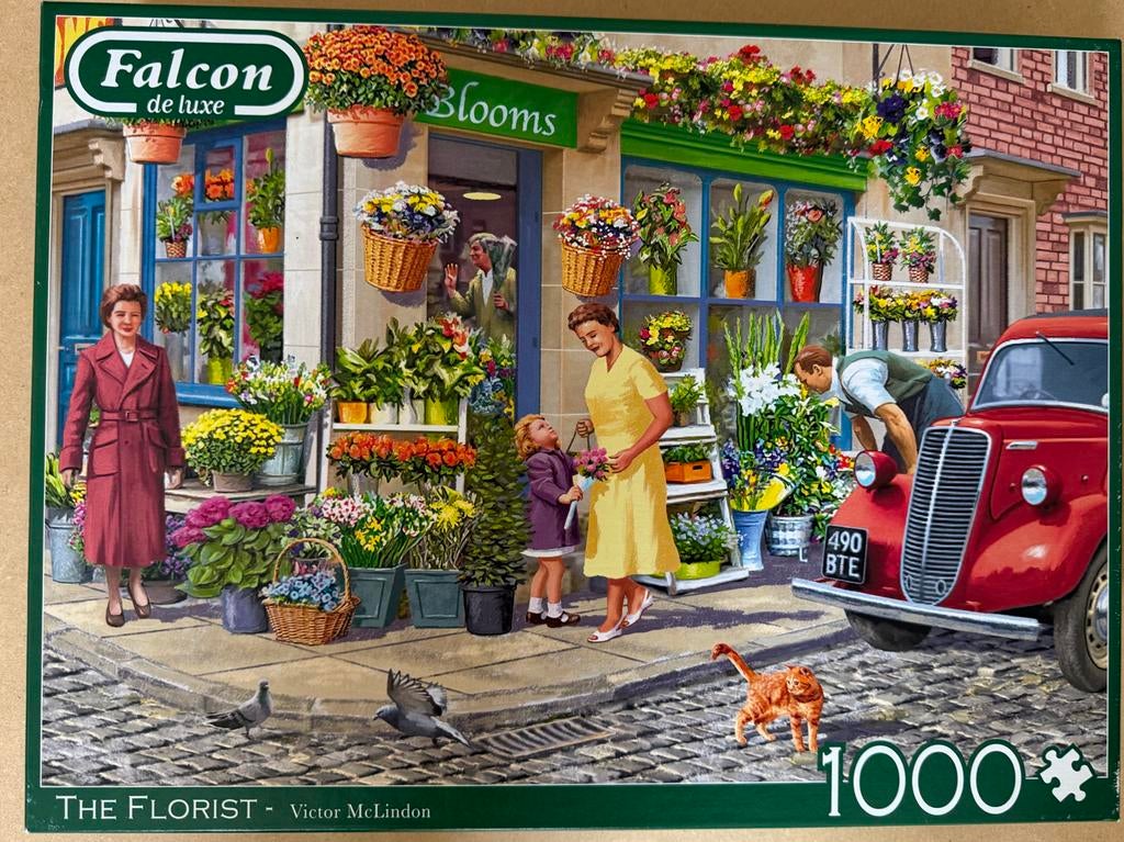 Falcon de luxe legpuzzel The Florist 1000 stukjes, Hobby en Vrije tijd, Ophalen of Verzenden, 500 t/m 1500 stukjes, Gebruikt, Legpuzzel