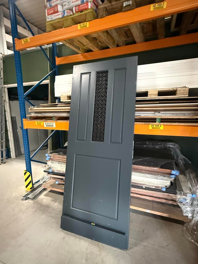 Weekamp voordeur hardhout nieuw WK1436 ral 7016 met rooster, 80 tot 100 cm, 215 cm of meer, Nieuw, Info@weekamp.nl