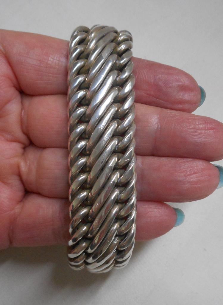 Zilveren prachtige royale zware schakel armband nr.086, Verzenden, Zo goed als nieuw, Zilver, Zilver