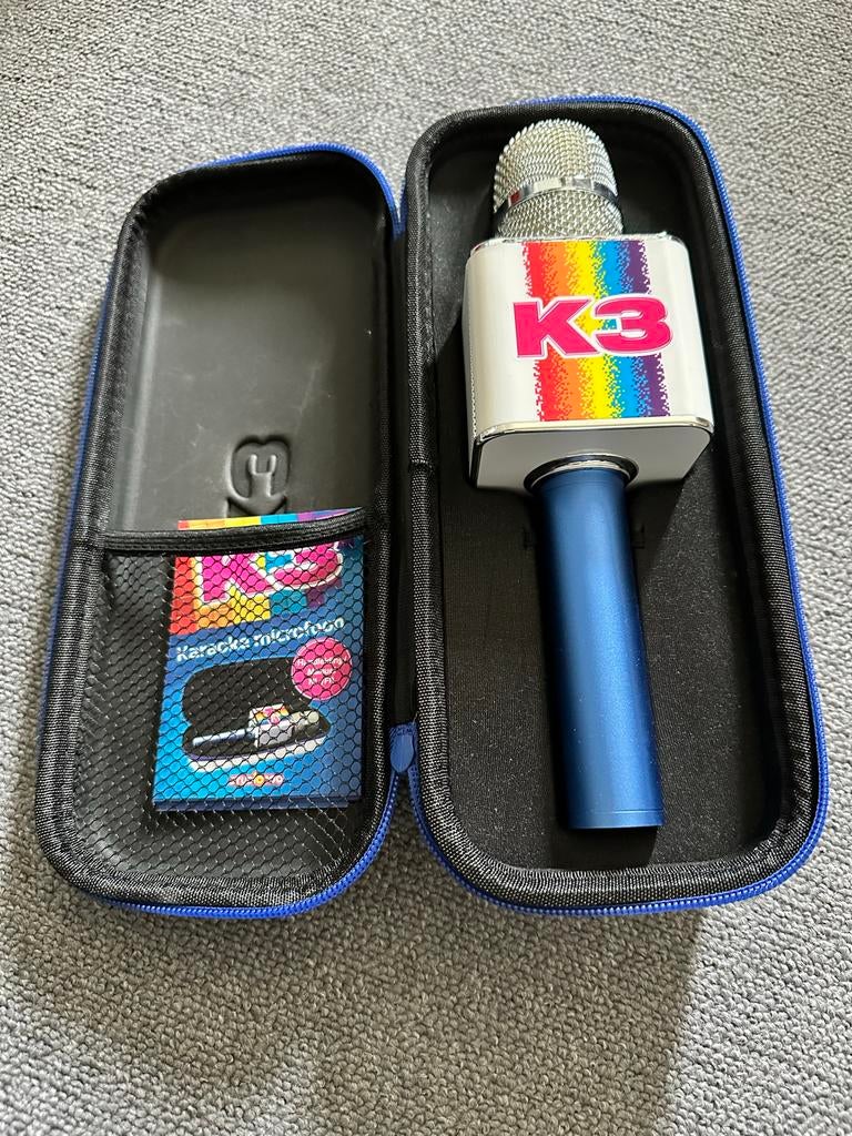 K3 Karaoke Microfoon met opbergcase, Muziek en Instrumenten, Microfoons, Zo goed als nieuw, Ophalen of Verzenden