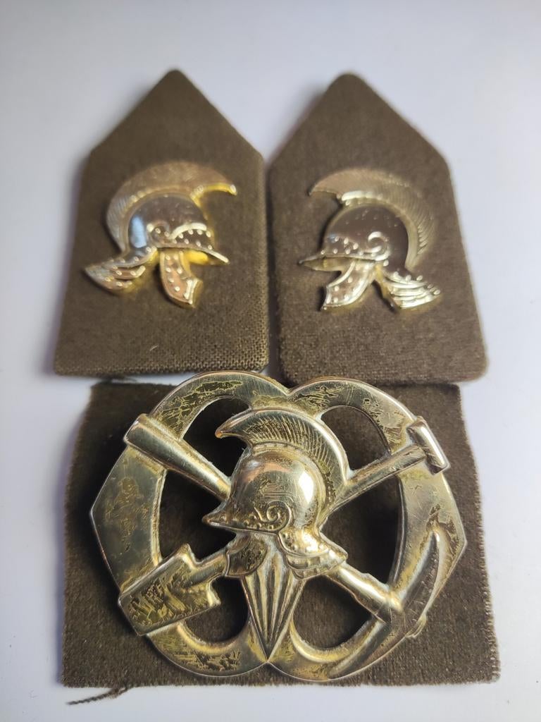 Setje Pioniers van de Genie, Verzamelen, Militaria | Algemeen, Ophalen of Verzenden, Landmacht, Nederland, Embleem of Badge