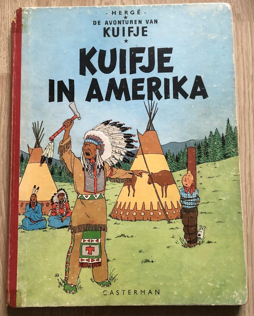 KUIFJE -KUIFJE IN AMERIKA - HARDCOVER LINNEN RUG -1957, Boeken, Stripboeken, Eén stripboek, Ophalen of Verzenden, Zo goed als nieuw