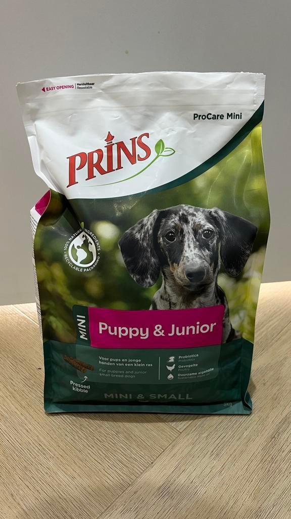 Prins mini puppy & junior 3kg, Ophalen of Verzenden, Hond