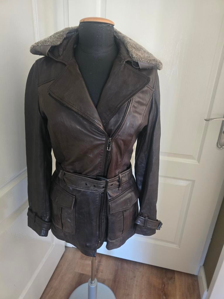 Marc o polo  leren jas, Ophalen of Verzenden, Gedragen, Maat 38/40 (M), Zwart