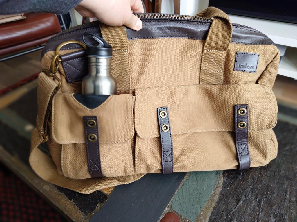 Zeldzame Millican schouder/reistas, nieuwstaat en compleet, Ophalen, 40 tot 60 cm, 20 tot 30 cm, Beige