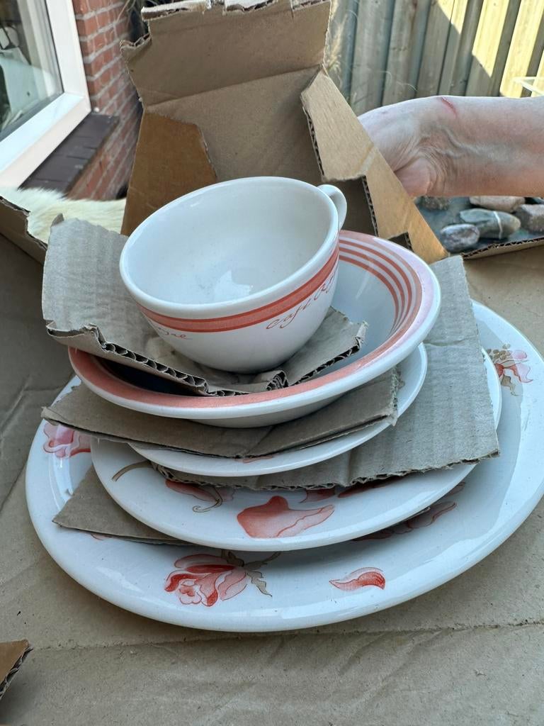 Leuke setje servies 5stuks voor 1 setje nieuw, Ophalen of Verzenden, Nieuw, Overige stijlen