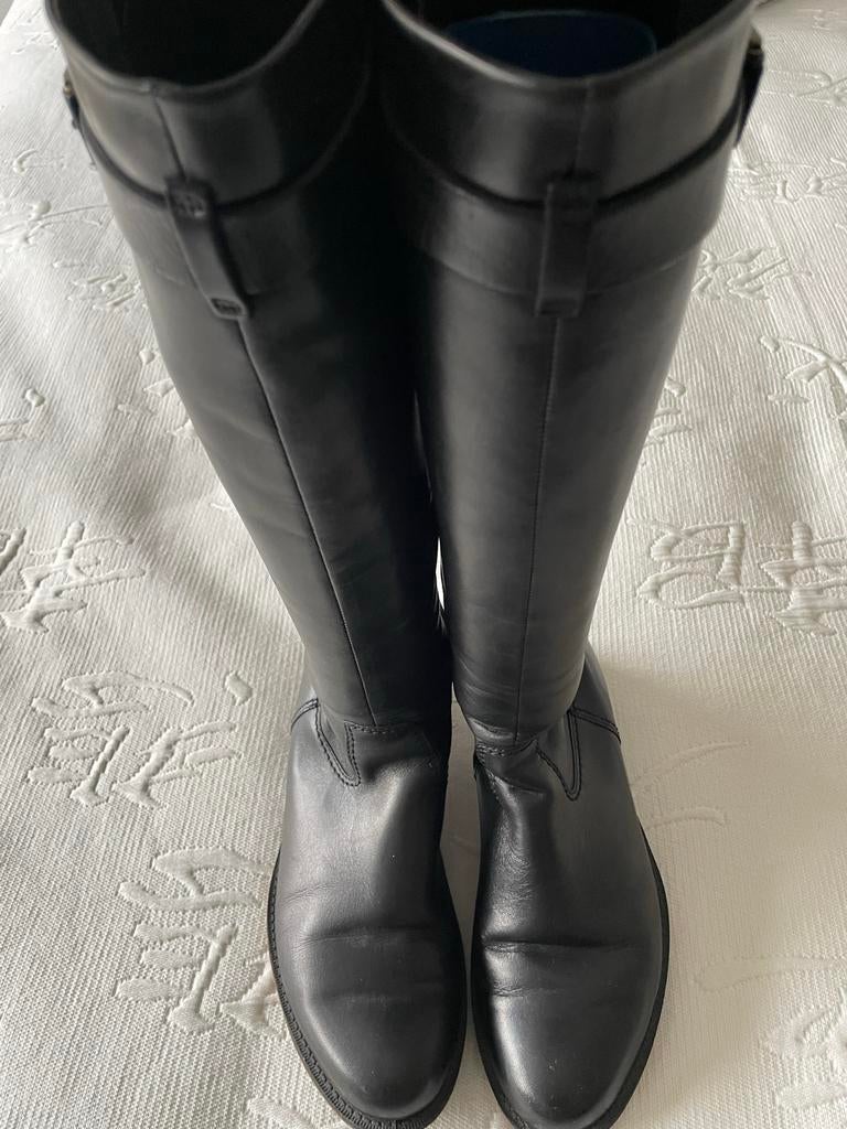 ECCO: leren hoge laarzen 38 zwart Als Nieuw !!, Hoge laarzen, Zwart, Ophalen of Verzenden, Zo goed als nieuw