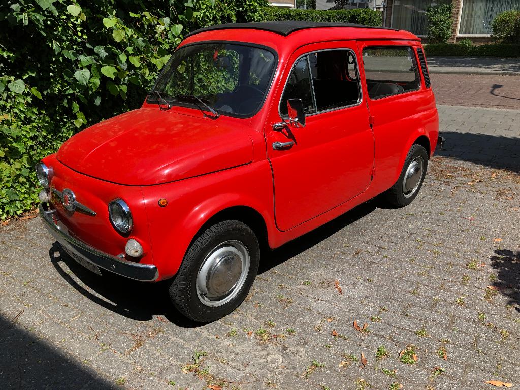 Fiat 500 Giardiniera 1971 Rood, Auto's, Achterwielaandrijving, 540 kg, Zwart, Stationwagon