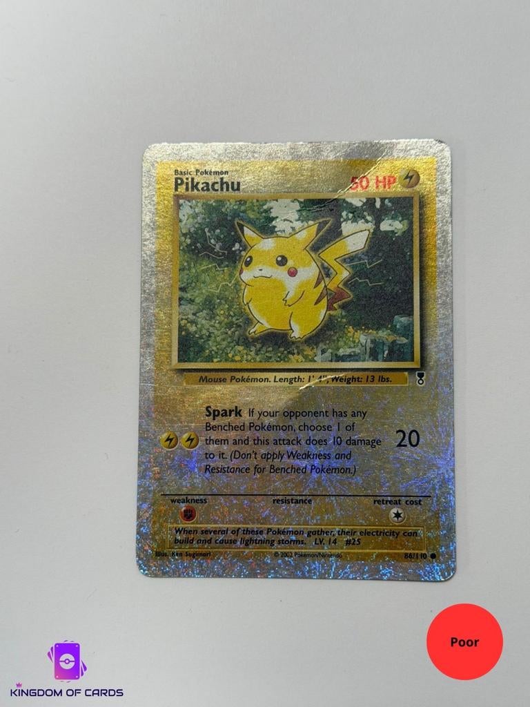 Pikachu Pokémon Kaart 86/110 - Poor Conditie, Ophalen of Verzenden, Gebruikt, Losse kaart