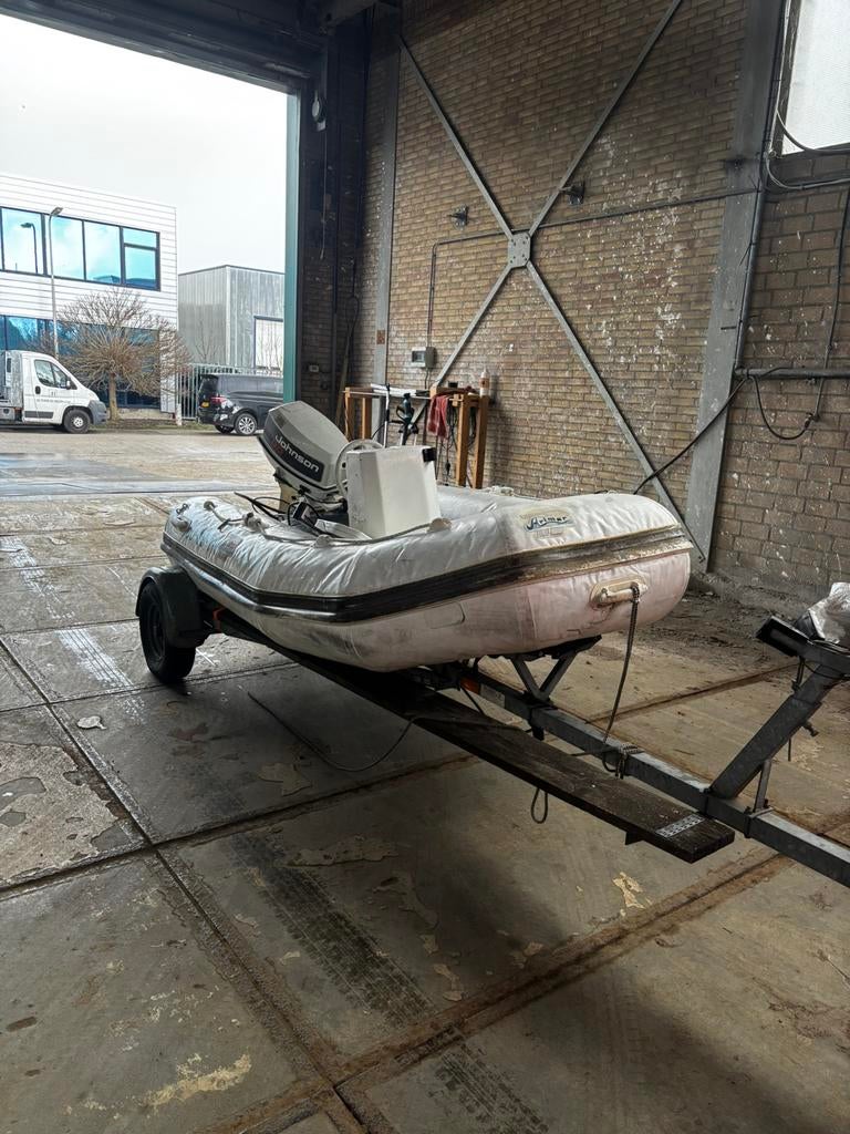 Zodiac met 30pk johnson, Ophalen, Gebruikt, Zodiac, Hout