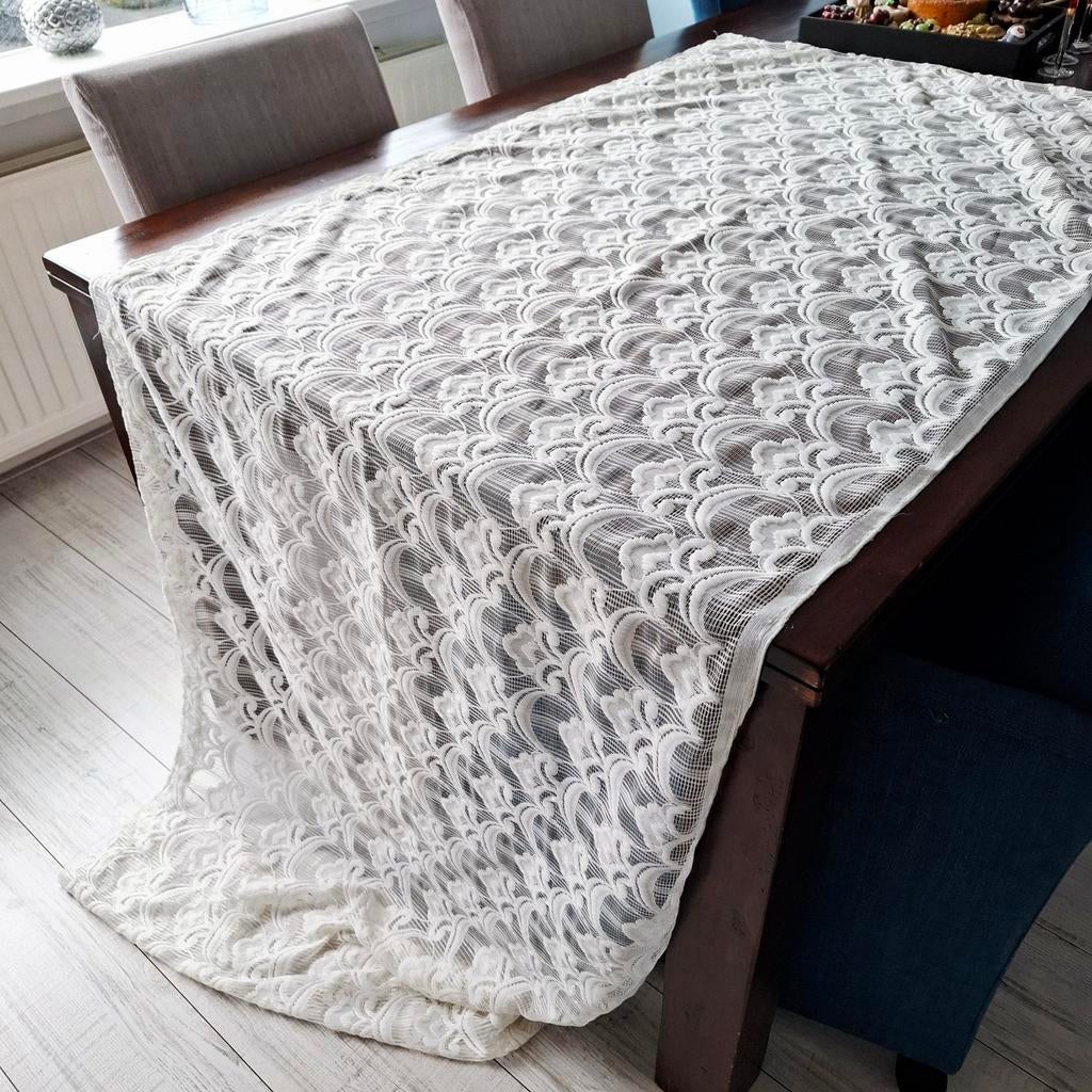 2 prachtige vintage roede gordijnen, Antiek en Kunst, Antiek | Kleden en Textiel, Ophalen of Verzenden