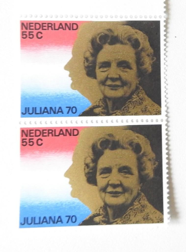 2 Postzegels Juliana 70 jaar 1979, Postzegels en Munten, Verzenden, Na 1940, Postfris