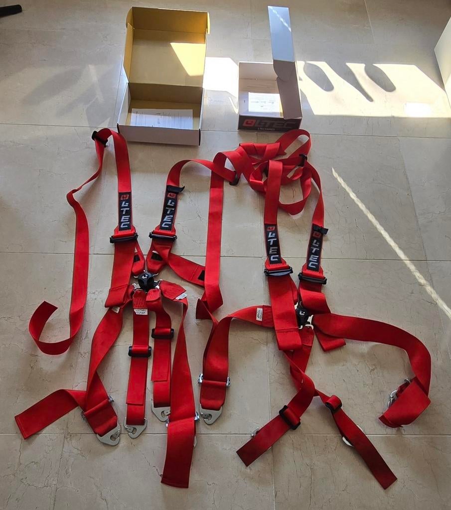 Ltec 6 punts gordels rood l-tec sparco schroth qsp omp trs, Ophalen of Verzenden, Gebruikt, Overige automerken