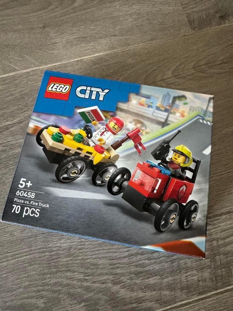 LEGO pizzabestelwagen vs. brandweerauto (60458), Ophalen of Verzenden, Nieuw, Complete set, Lego