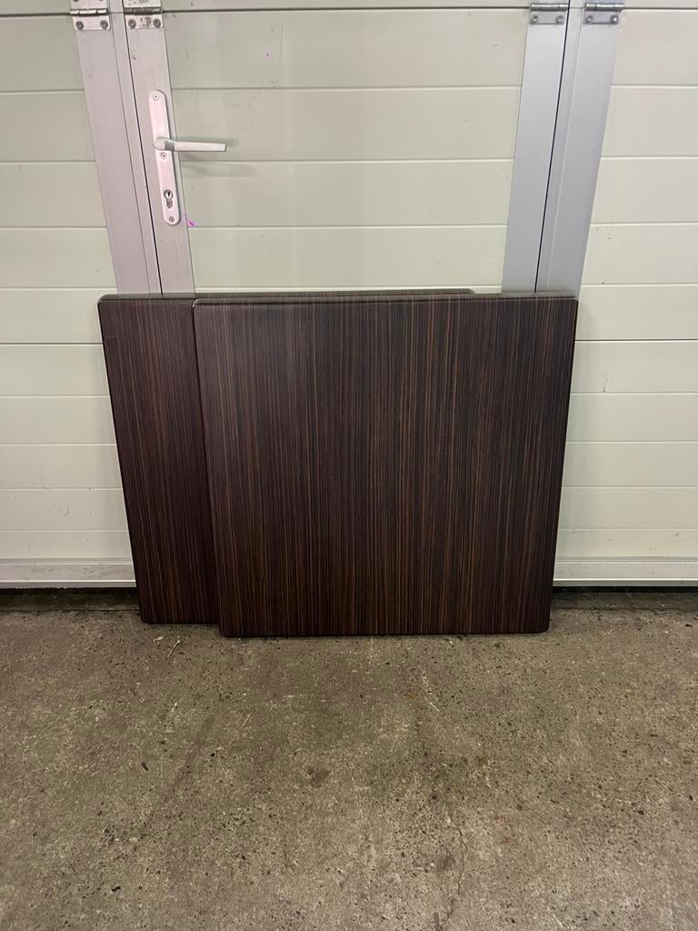 15 stuks horeca terras tafelbladen werzalit Houtlook 80x80cm, Ophalen, Zo goed als nieuw