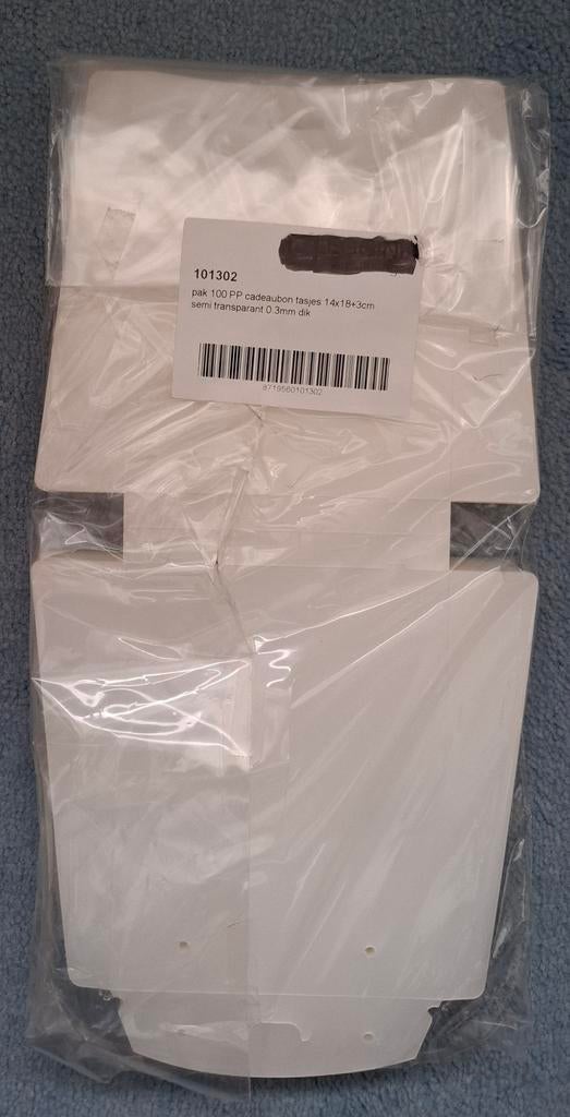 Pak met 100 nieuwe cadeaubon tasjes, semi transparant, Ophalen of Verzenden, Nieuw