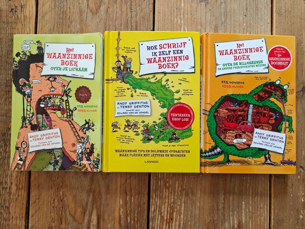 3 Boeken van de serie:  Waanzinnige., Ophalen of Verzenden, Zo goed als nieuw, Fictie algemeen