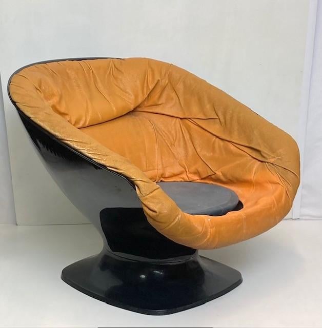 Vintage fauteuil van de franse ontwerper Raphael Raffel, Kunststof, Gebruikt, 75 tot 100 cm, Ophalen of Verzenden