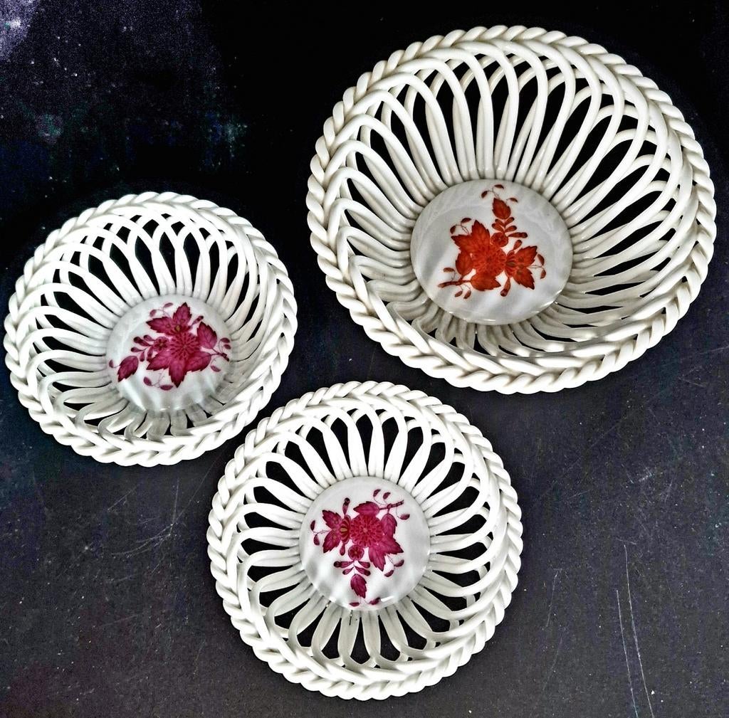 3 prachtige HEREND schaaltjes, Ophalen of Verzenden