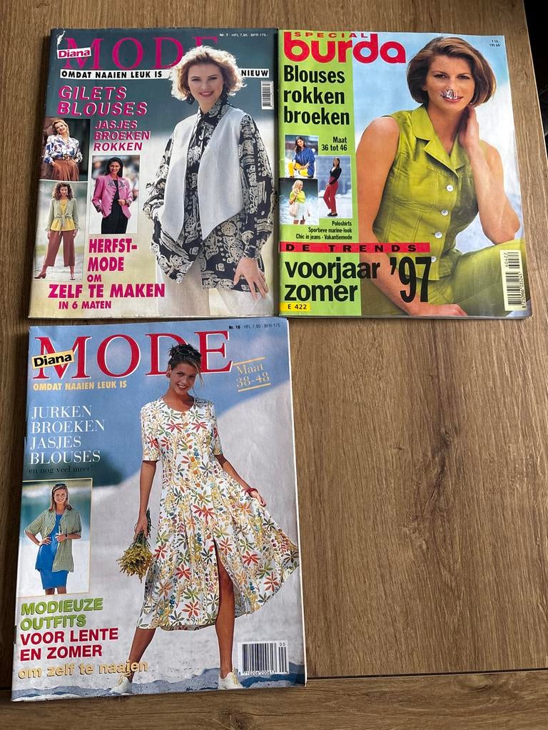 Naaimode Diana & Burda - Vintage Patronen, Vrouw, Overige typen, Gebruikt, Burda