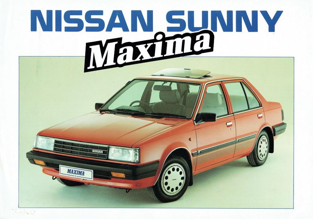 Folder Nissan Sunny Maxima (Engelse uitgave - 1985), Verzenden, Gelezen, Nissan