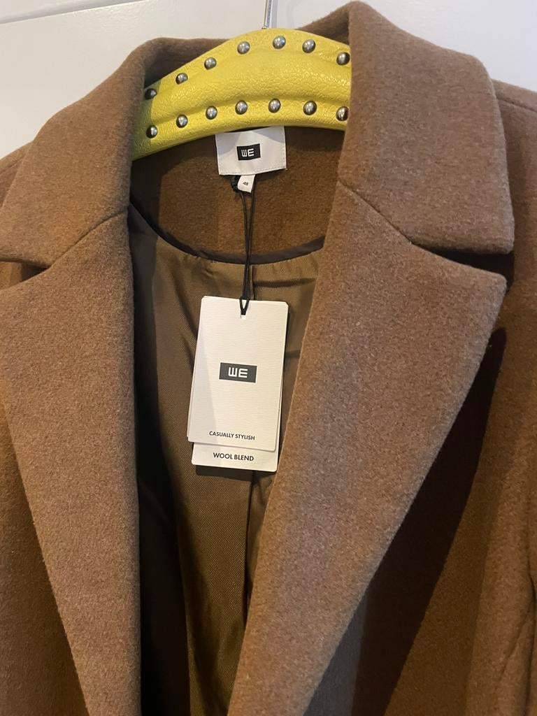 WE Curve Kirsten Coat  jas maat 46/48 nieuw en ongedragen., Ophalen of Verzenden, Nieuw, Maat 46/48 (XL) of groter, Bruin