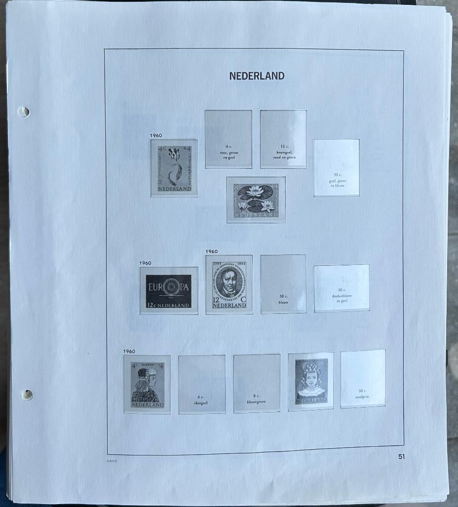 Lege Davo-bladen Nederland, met en zonder klemstroken, Postzegels en Munten, Postzegels | Toebehoren, Ophalen, Verzamelalbum
