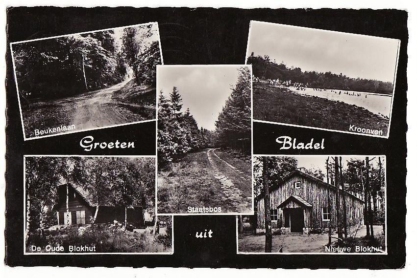 Bladel groeten uit 5-vensters kaart uit 1968., Verzamelen, Ophalen of Verzenden, 1960 tot 1980, Gelopen, Noord-Brabant