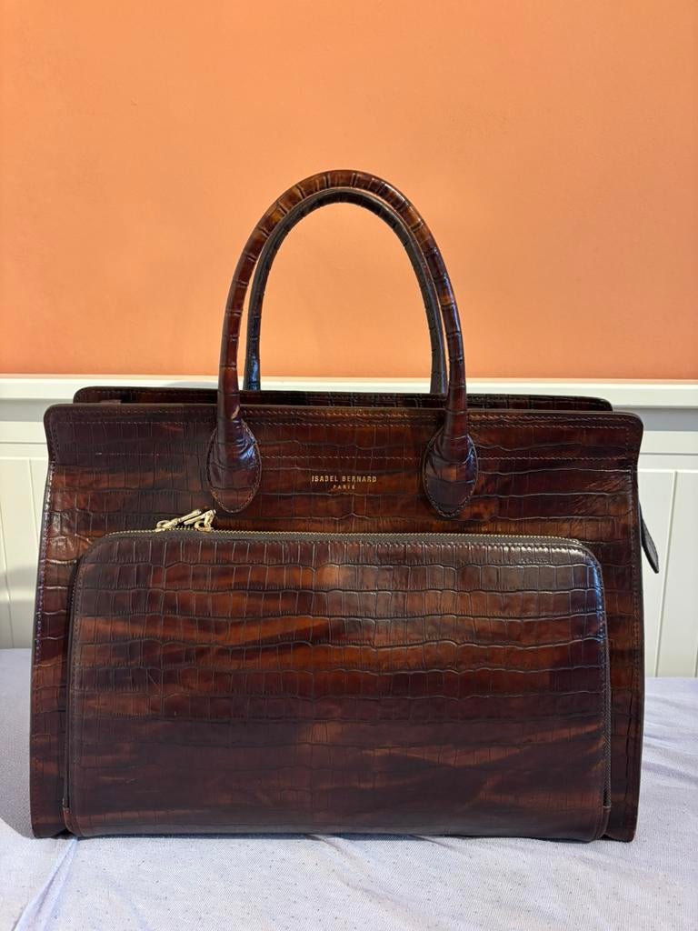 Isabel Bernard Honoré Nadine 16.4 Inch Laptopvak, 40 tot 60 cm, Bruin, Minder dan 35 cm, Ophalen of Verzenden