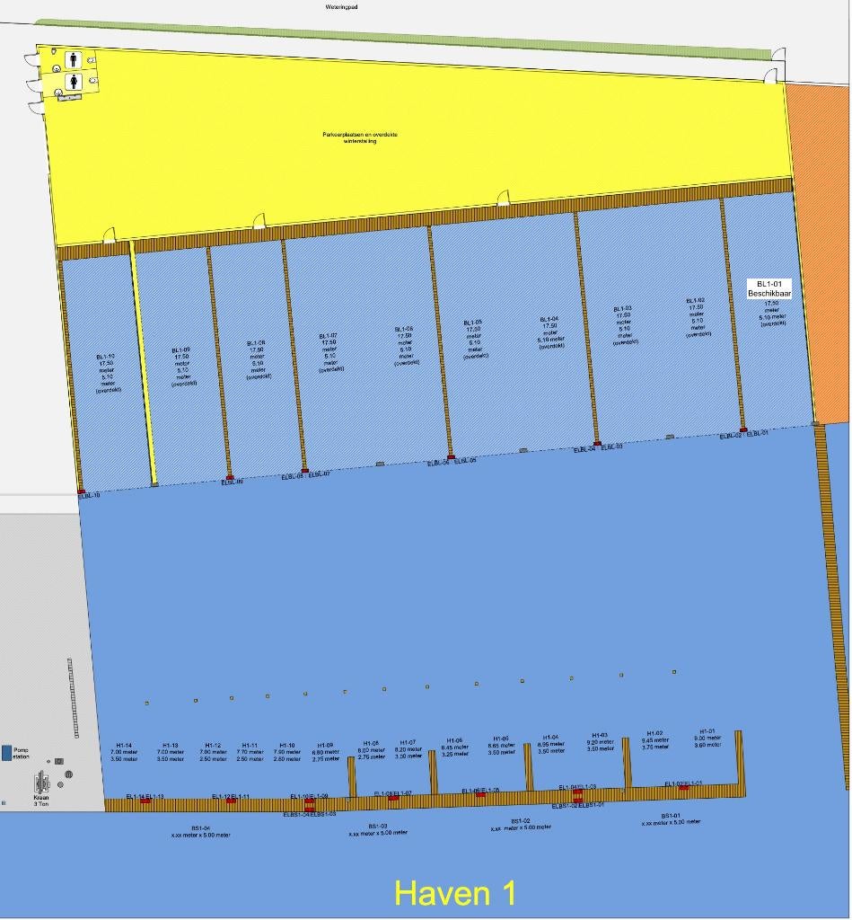 Overdekte ligplaatsen boot (3 stuks), Herfst, Binnen