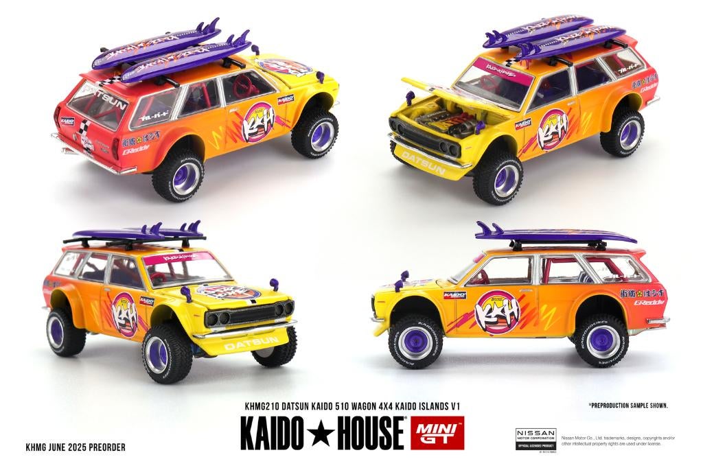 Mini GT 1/64 - Datsun KAIDO 510 Wagon 4x4 Kaido Mgt388, Hobby en Vrije tijd, Modelauto's | Overige schalen, Nieuw, Auto, Verzenden