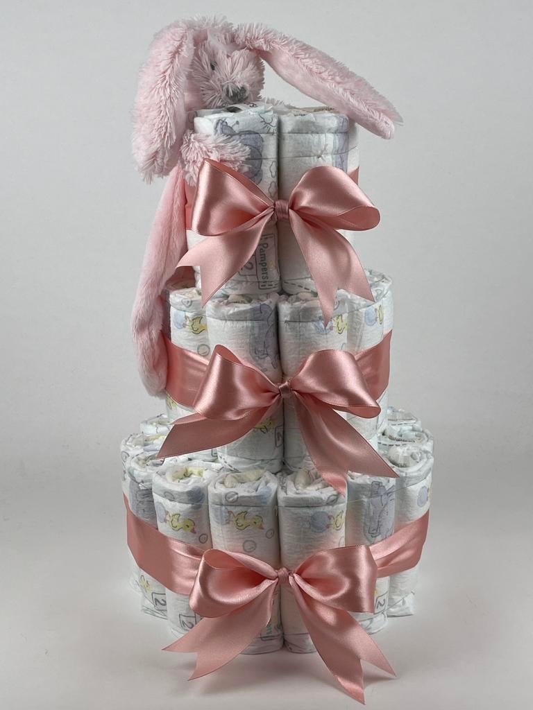 Luiertaart meisje happy horse tut konijn richie pink dp roze, Ophalen of Verzenden, Nieuw, Kraamcadeau