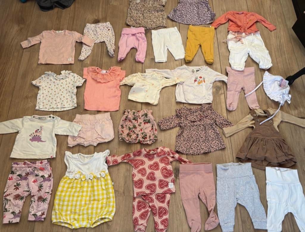 Baby meisjes kinderkleding bundel - 28 items maat 50/56, Kinderen en Baby's, Babykleding | Baby-kledingpakketten, Nieuw, Maat 50