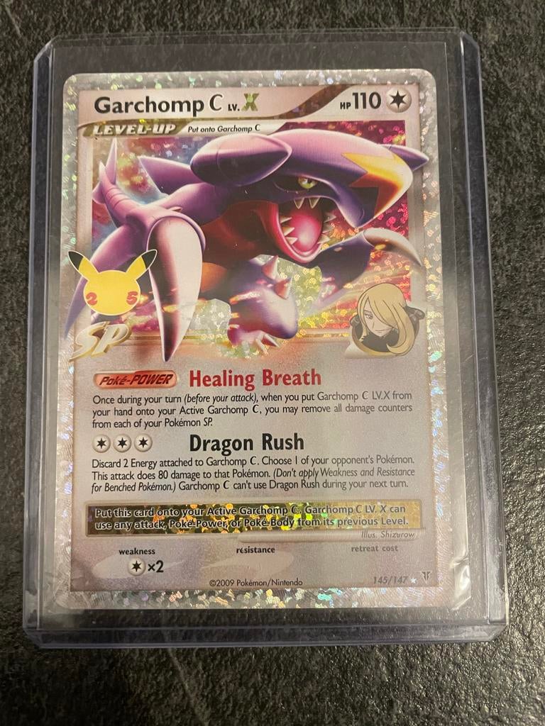 Garchomp C LV.X - Zeldzame Pokémonkaart!, Ophalen, Zo goed als nieuw, Losse kaart, Foil