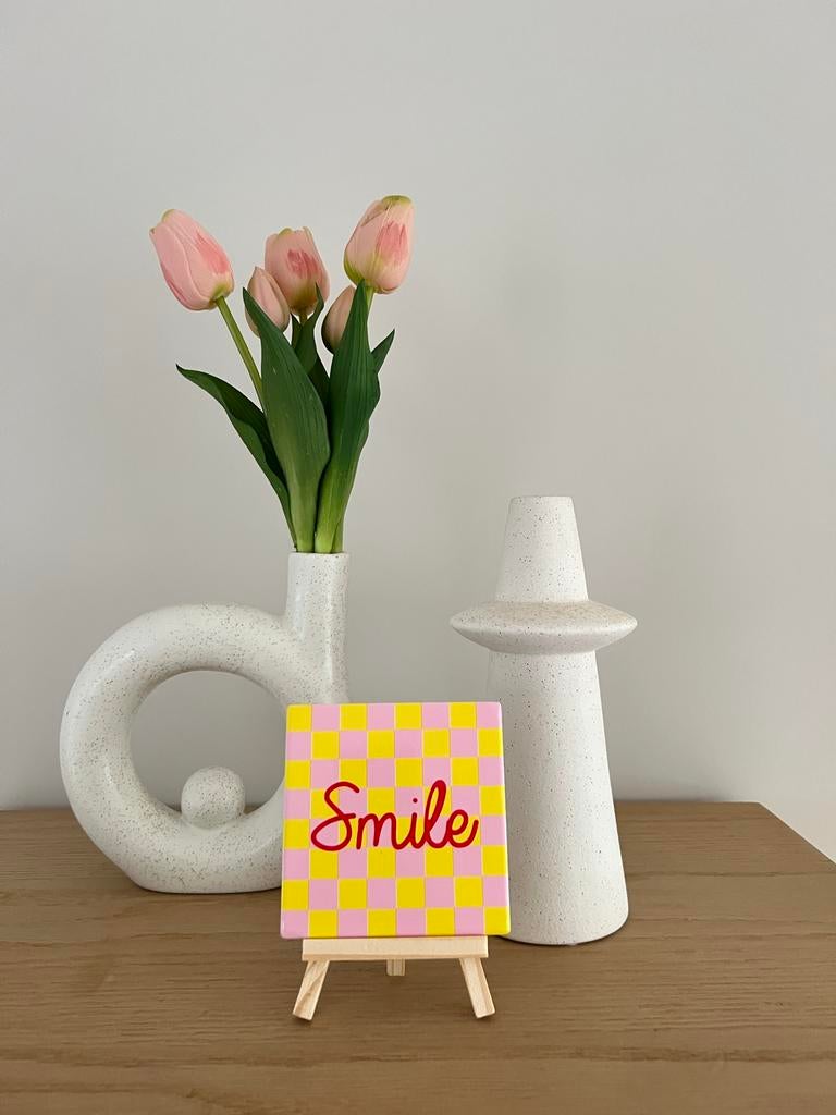 Retro Tegeltje Smile - 10x10 cm, Ophalen of Verzenden, Nieuw