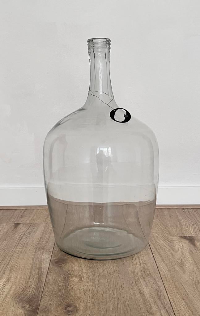 Grote glazen VTwonen flesvaas, h 53 cm, Ophalen, Overige kleuren, 50 tot 75 cm, Nieuw