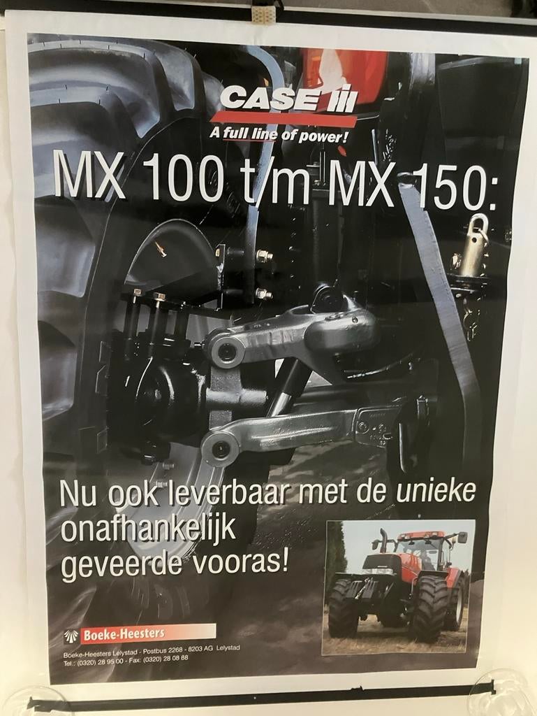 Case IH MX 100 t/m MX 150 met geveerde vooras. poster, Verzamelen, Ophalen of Verzenden, Zo goed als nieuw, Deurposter of groter